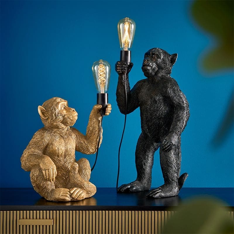 Lampe Singe KoKo-noir-or-werns Lampe Singe KoKo-noir et or