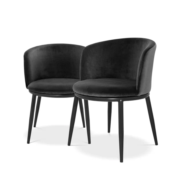 Chaises Filmore noir set de 2