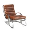 Fauteuil Biarritz Cuir Brun Et Ottoman Fauteuil Biarritz Cuir Brun Et Ottoman