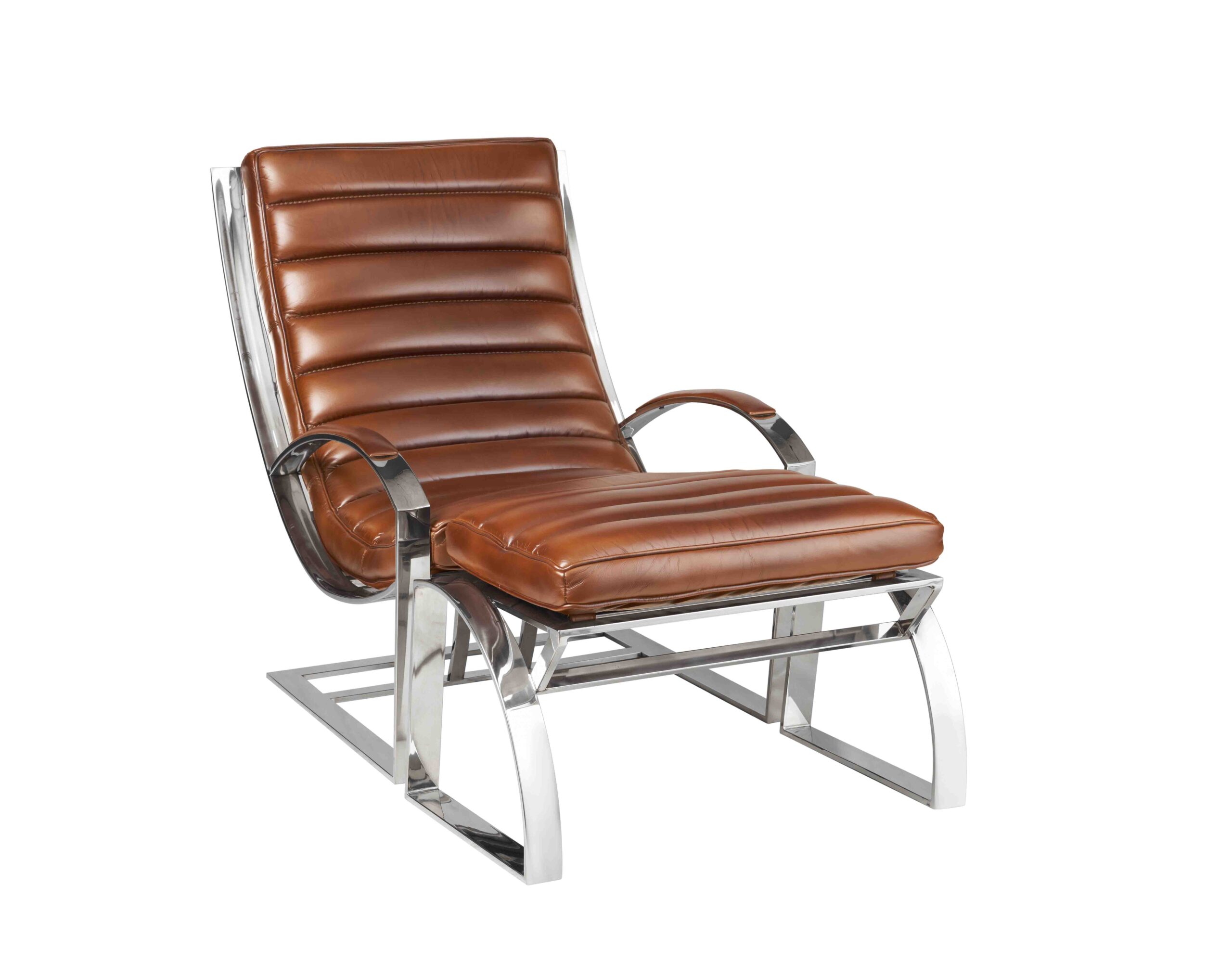 Fauteuil Biarritz Cuir Brun Et Ottoman Fauteuil Biarritz Cuir Brun Et Ottoman