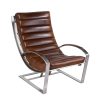 Fauteuil Biarritz cuir brun Fauteuil Biarritz cuir brun