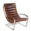 Fauteuil Biarritz cuir brun-relax-cuir-chrome (2) (1) Fauteuil Biarritz cuir brun sur cadre en chrome