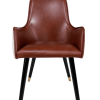 chaise Verlaine en cuir et tissu