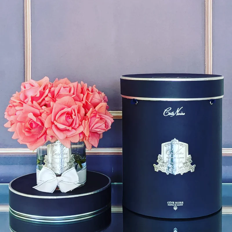 bouquet-rose-pêches-majdeltier Coffret De Luxe – Grand Bouquet De Roses Pêches