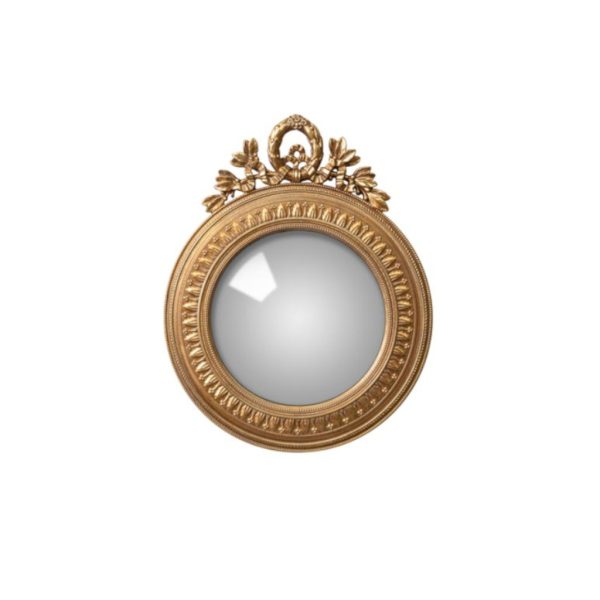 Miroir Doré Médaillon Convexe 26 cm