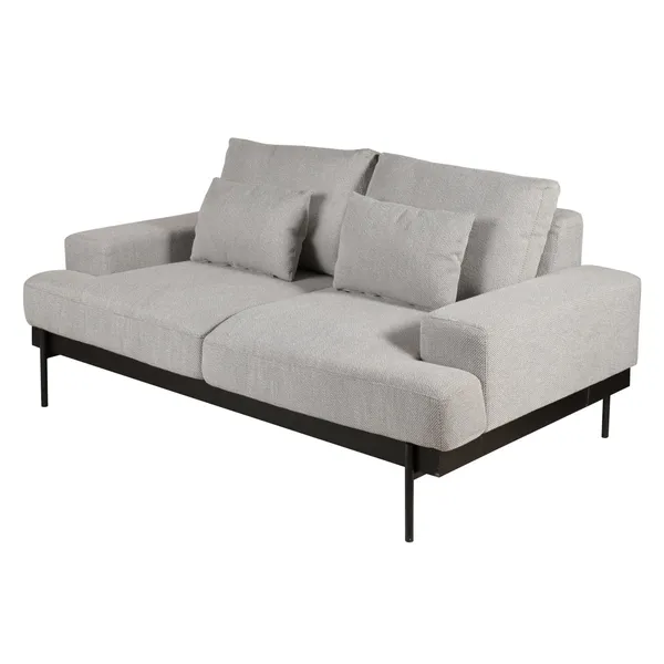 Canapé Yoko Gris Clair 2 Places En Velours Côtelé