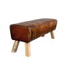 banc en cuir patiné 3 banc en cuir patine 3