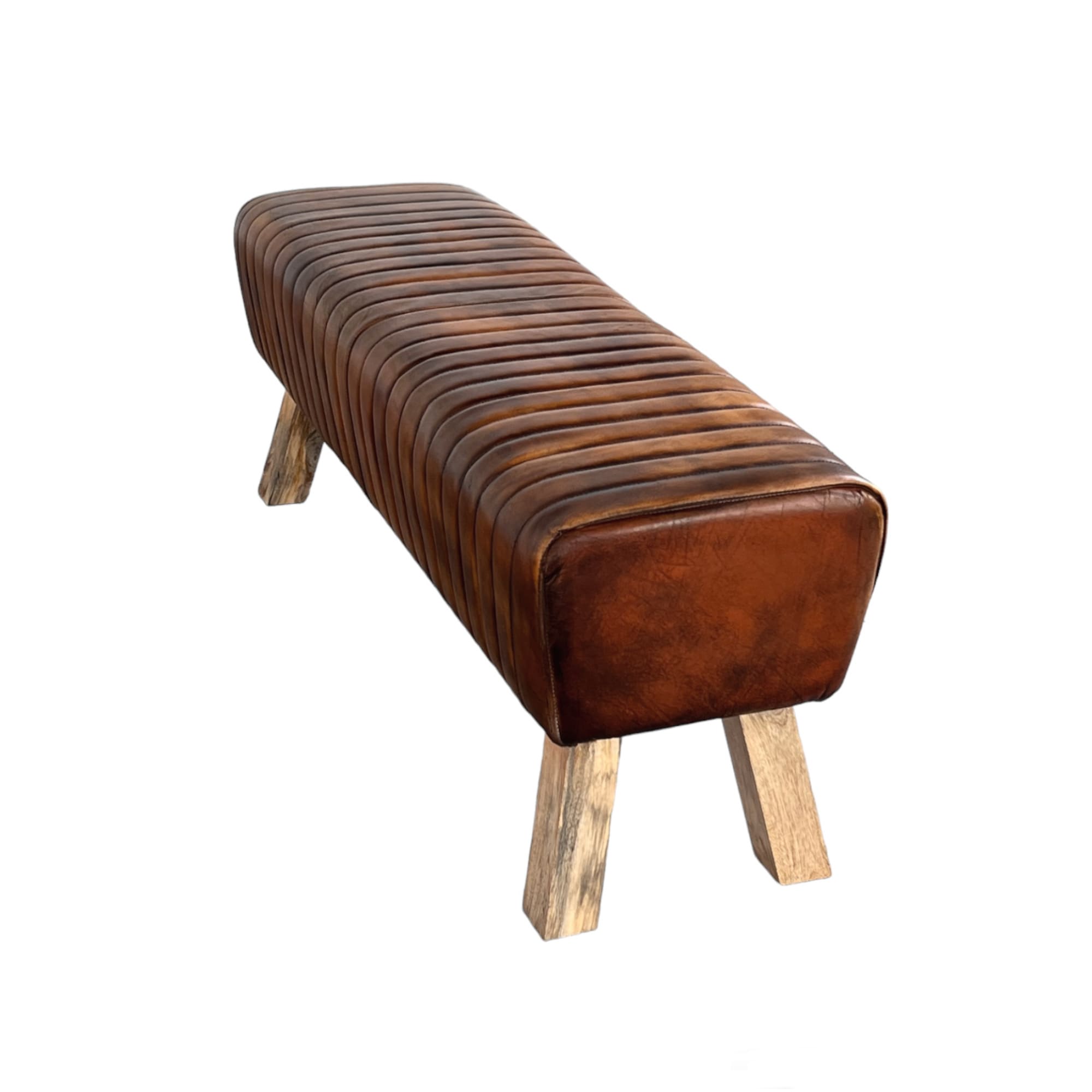 banc en cuir patiné 4 banc en cuir patine 4