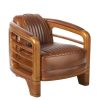 Fauteuil Club Monaco Cuir Vintage