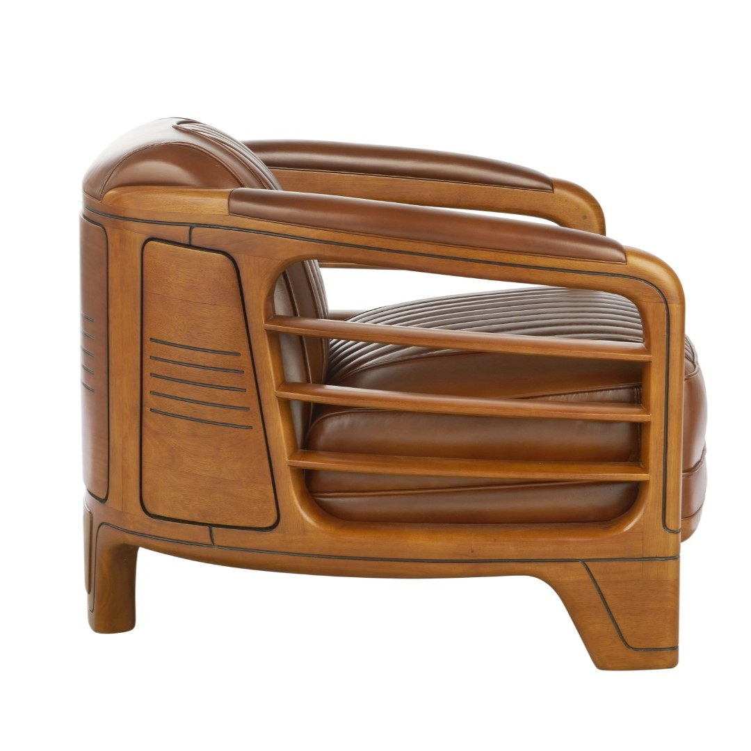 fauteuil club biarritz cuir chocolat 3