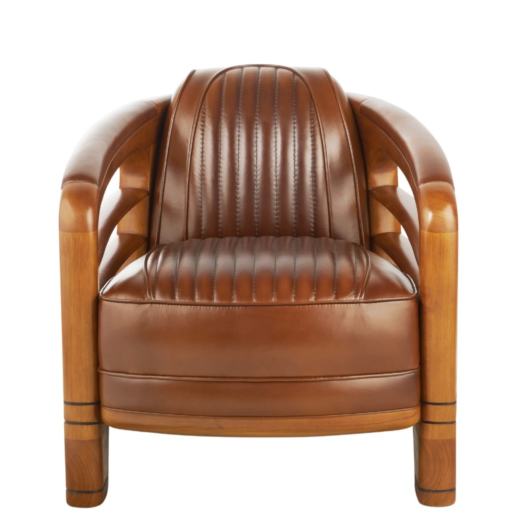 fauteuil club biarritz cuir chocolat