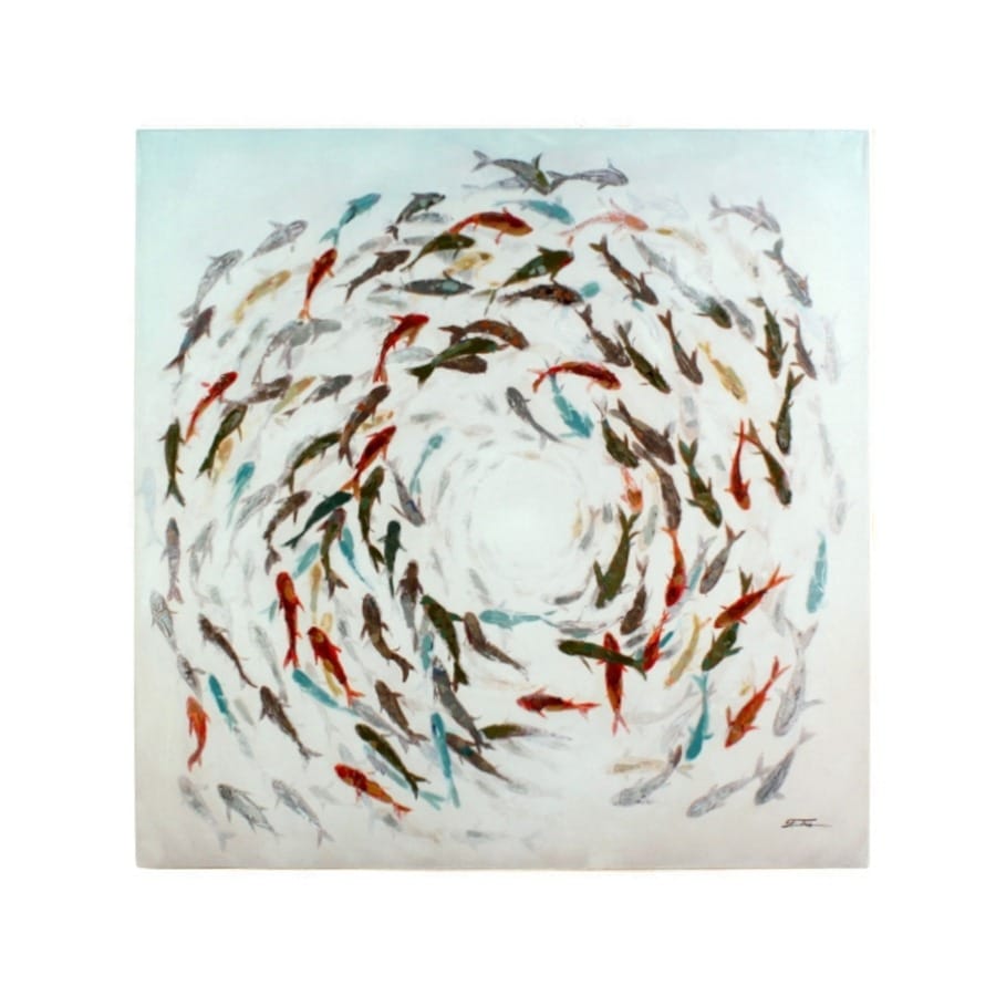 Peinture Tourbillon De Poissons Colores 3