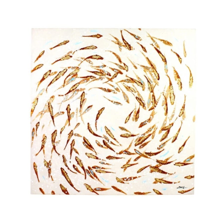 Peinture banc de poissons rouges (1) Peinture banc de poissons rouges 1