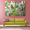 Tableau En Diptyque Jungle Exotique fond argente 3