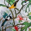 Tableau En Diptyque Jungle Exotique fond argente 5
