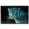 Tableau impression sur verre leopard bleu 2