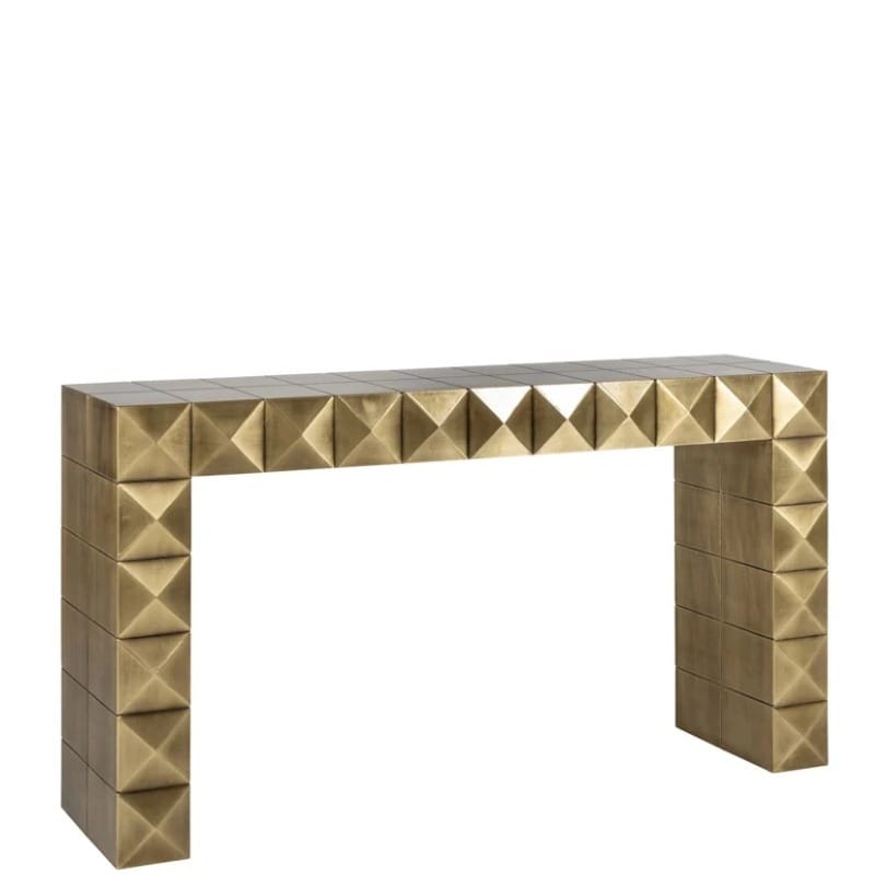 Console collada or brossé-majdeltier-design-brutaliste-facettes-métal Console collada or brosse majdeltier design brutaliste facettes metal
