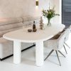 Table Bloomstone 235 cm table organique blanche galet design majdeltier
