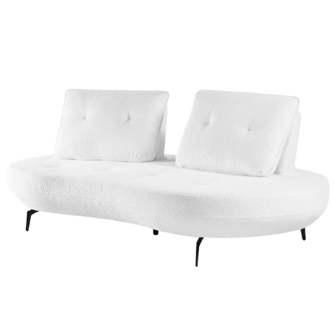 canapé poppy-canapé design-canapé blanc-tissu doux aspect bouclette-majdeltier-incurvé-haricot-méridienne-3 places canape poppy canape design canape blanc tissu doux aspect bouclette majdeltier incurve haricot meridienne 3 places
