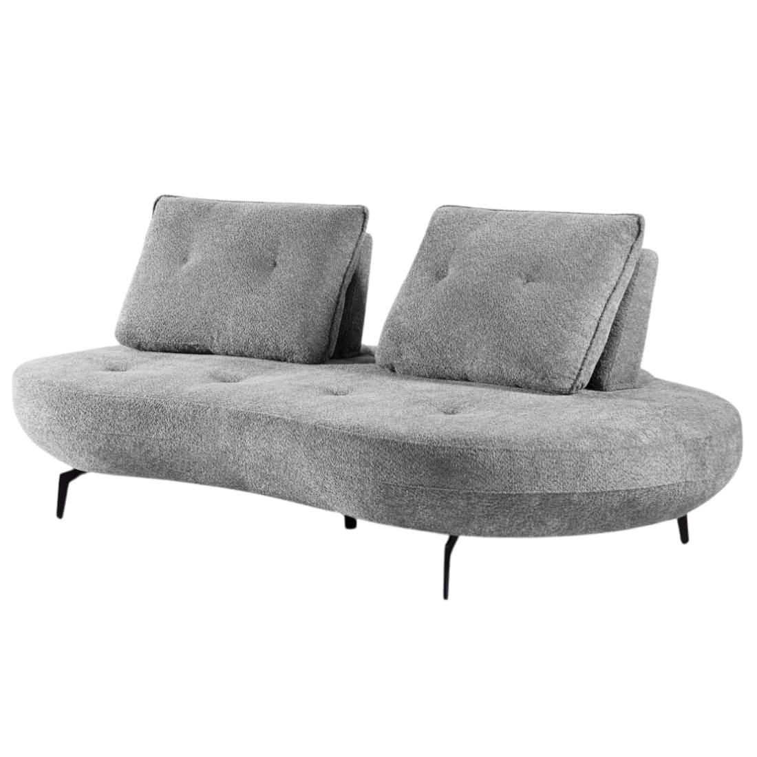 canapé poppy-canapé design-canapé gris clair tissu doux aspect bouclette-majdeltier-incurvé-haricot-méridienne-3 places canape poppy canape design canape gris clair tissu doux aspect bouclette majdeltier incurve haricot meridienne 3 places
