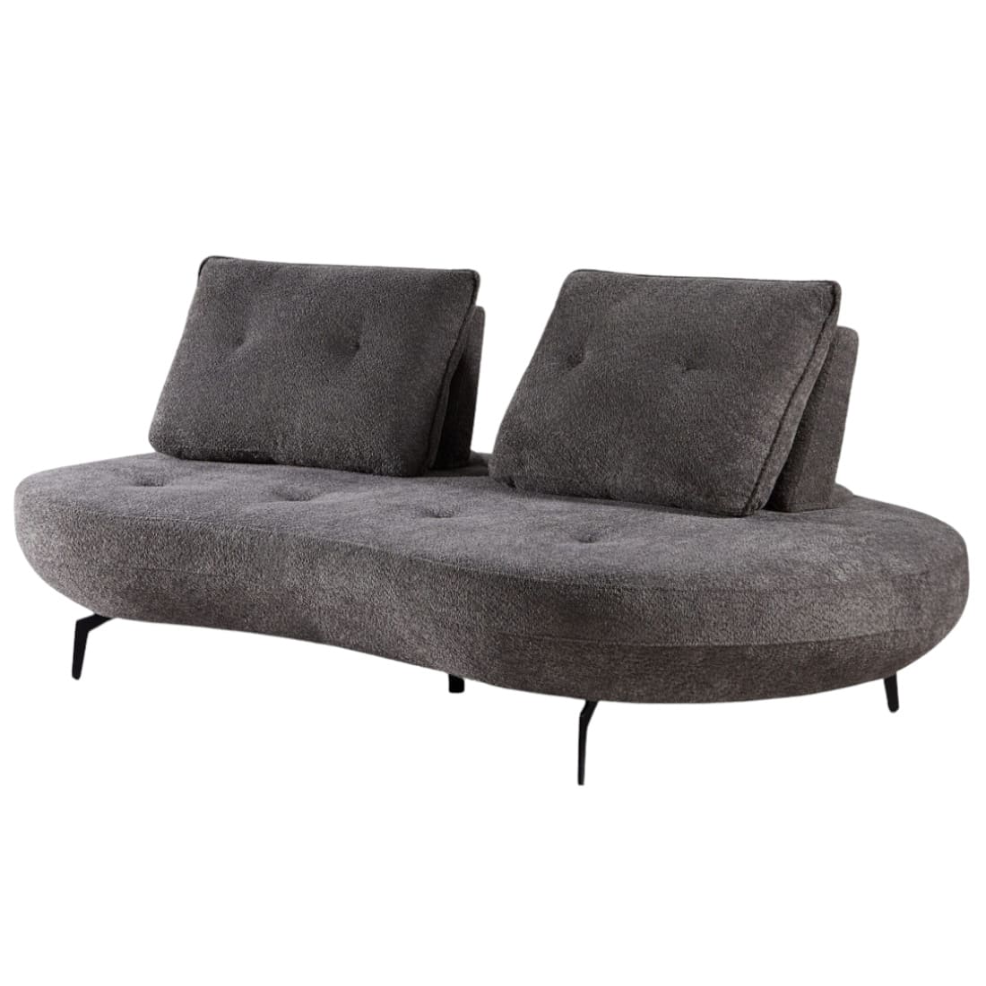 canapé poppy-canapé design-canapé gris tissu doux aspect bouclette-majdeltier-incurvé-haricot-méridienne-3 places canape poppy canape design canape gris tissu doux aspect bouclette majdeltier incurve haricot meridienne 3 places