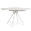 Table Ronde Ceramique Extensible Marla Blanche diametre 135 majdeltier