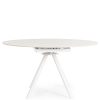 Table Ronde Céramique Extensible Marla Blanche - Une table blanche raffinée