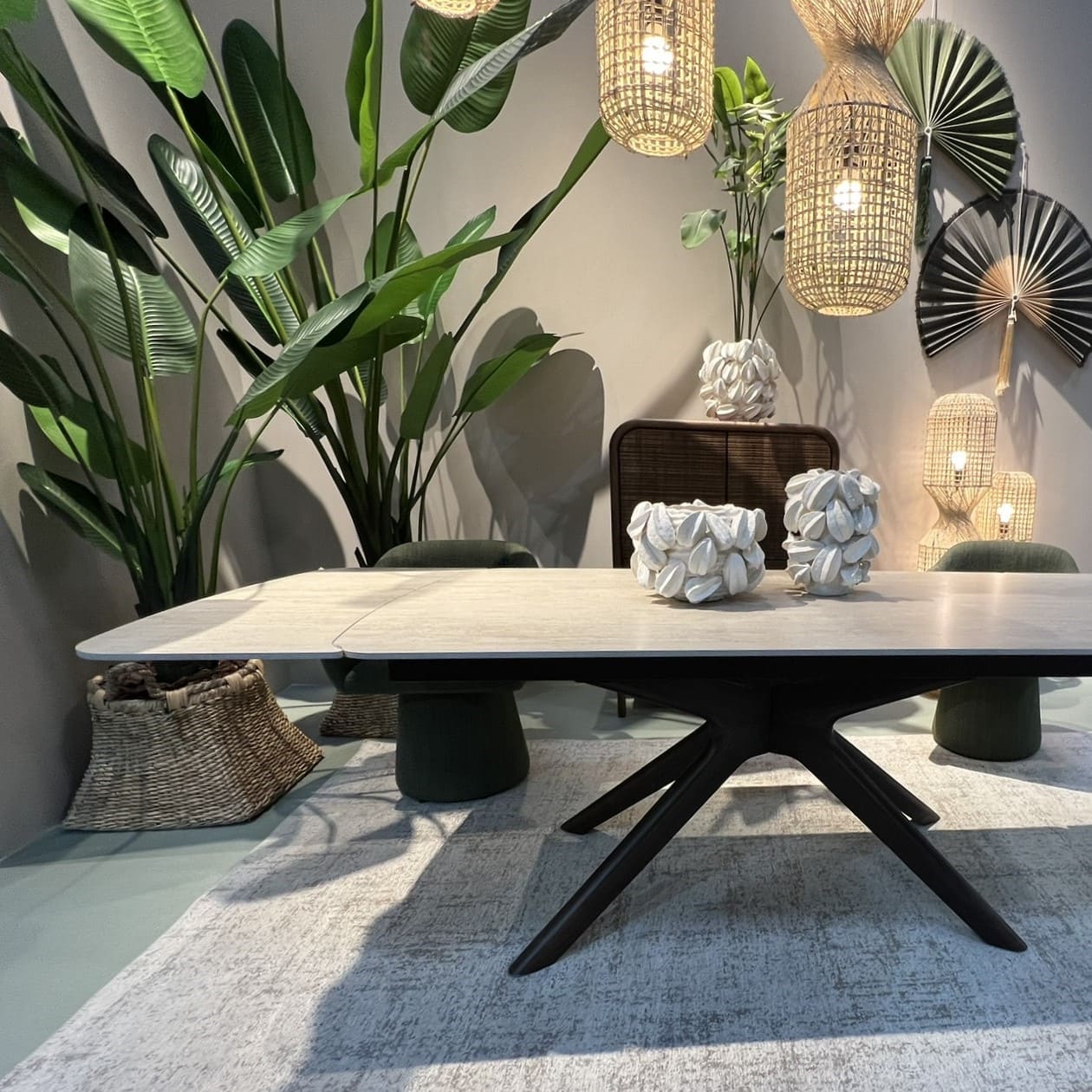 Table de Repas Ceramique Extensible Travertin Altuce majdeltier 2