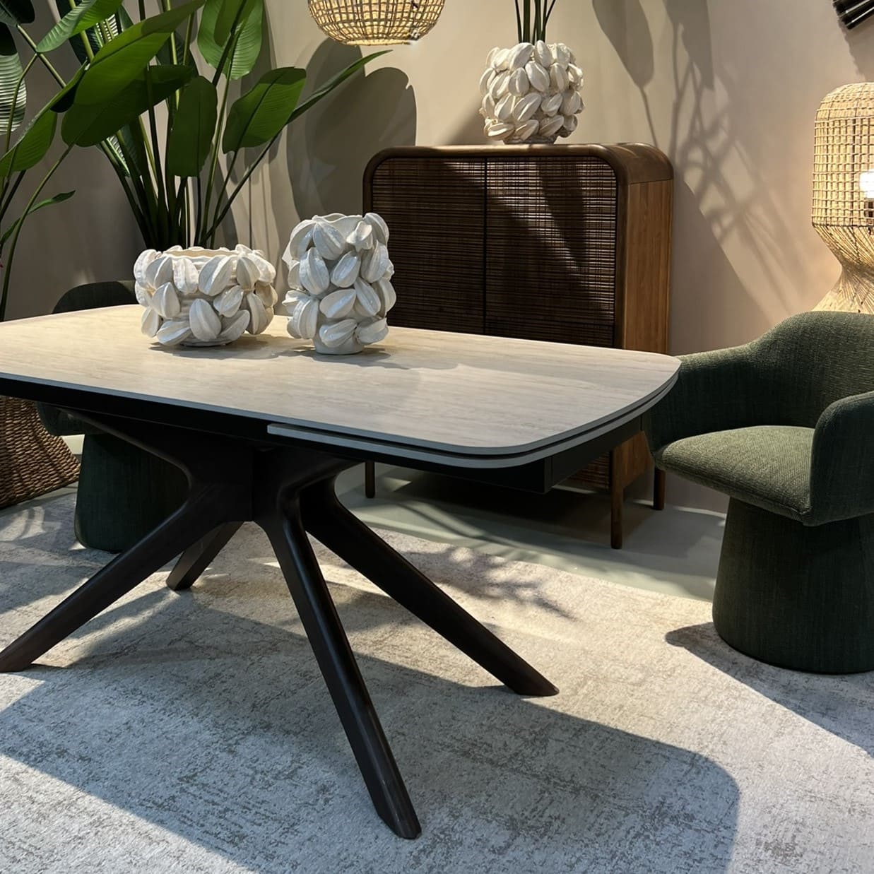 Table de Repas Ceramique Extensible Travertin Altuce majdeltier 3