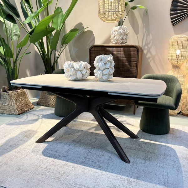 table céramique extensible travertin