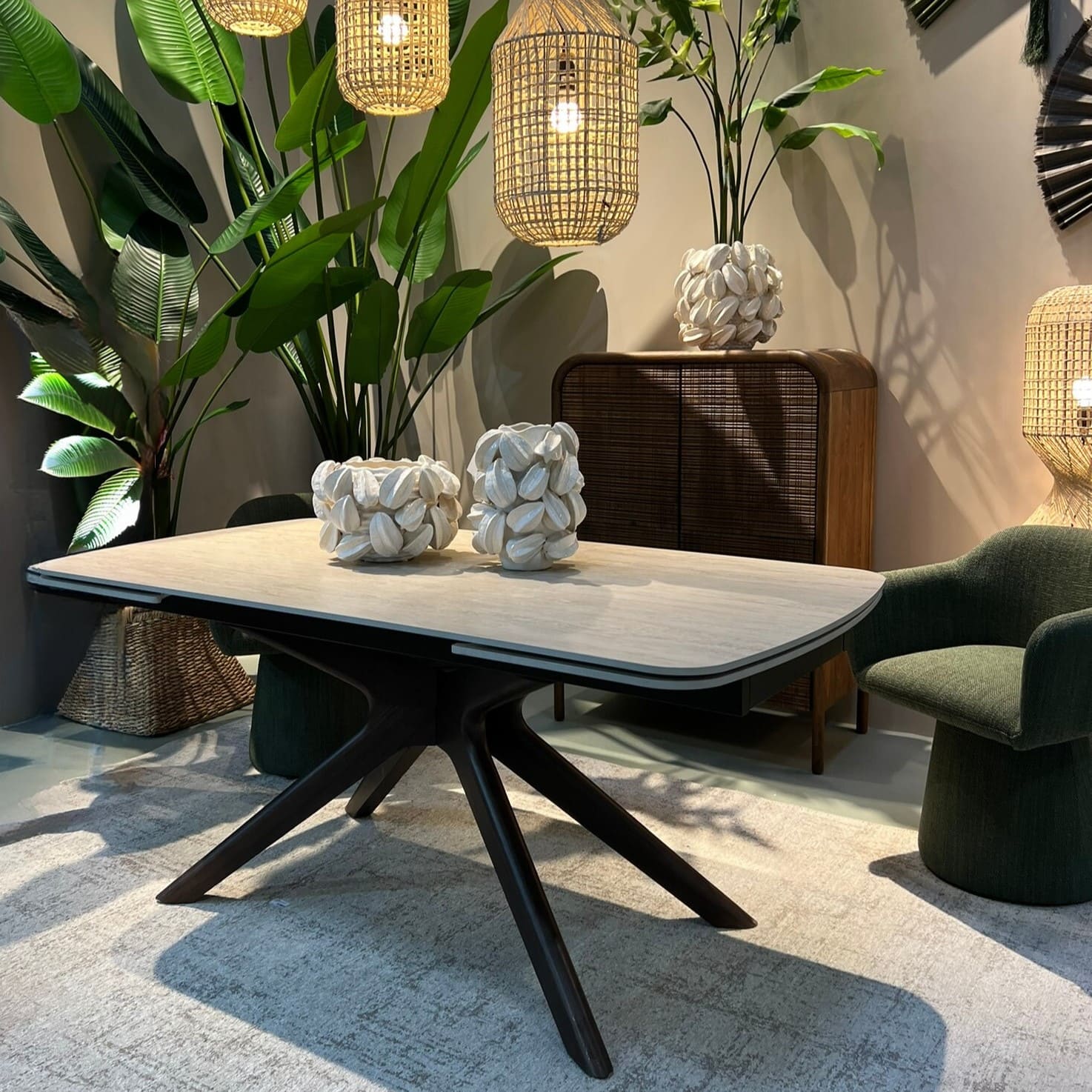 Table de Repas Ceramique Extensible Travertin Altuce majdeltier 8