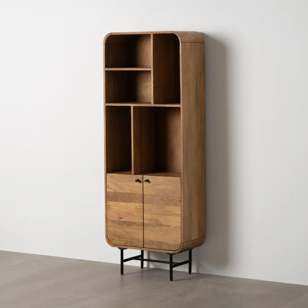 Bibliotheque Marceau angles arrondis manguier massif rangement majdeltier 1