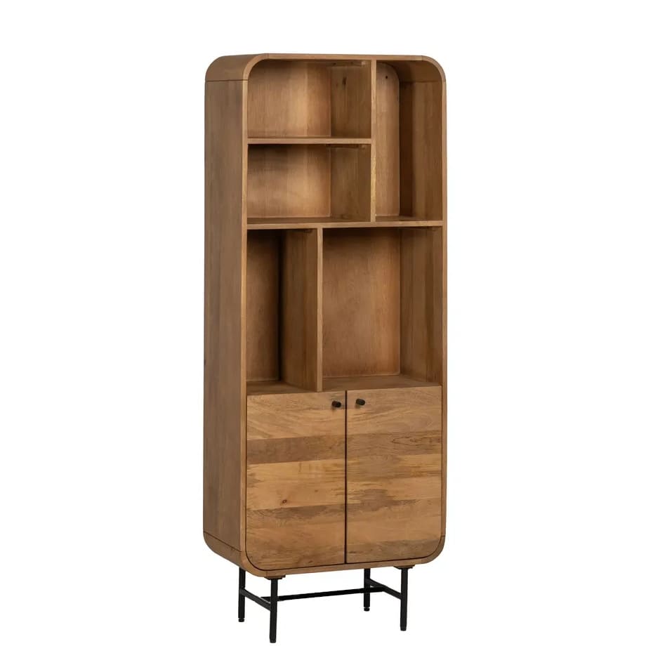 Bibliotheque Marceau angles arrondis manguier massif rangement majdeltier