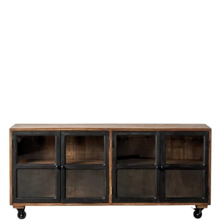 Buffet industriel Jalto-portes-vitrees-noir-industriel-bois-massif-majdeltier Buffet industriel Jalto portes vitrees noir industriel bois massif majdeltier