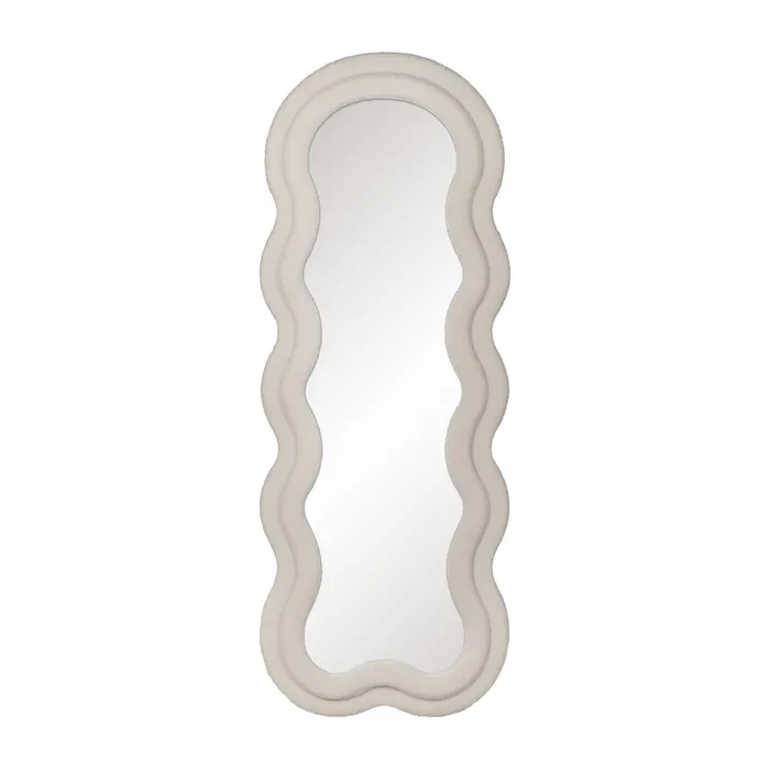 Miroir Ondulé Tissu bouclé blanc – Image 1