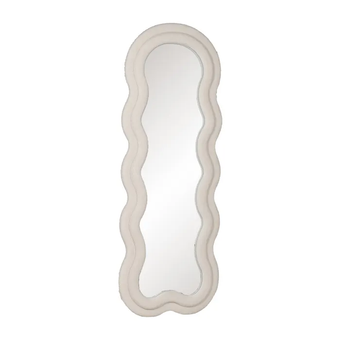 Miroir Ondulé Tissu bouclé blanc – Image 2