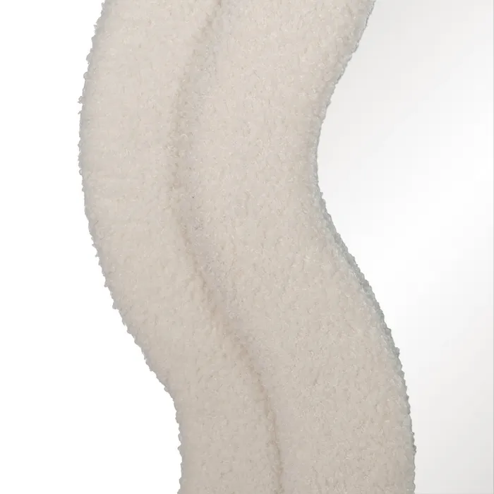 Miroir Ondulé Tissu bouclé blanc – Image 3