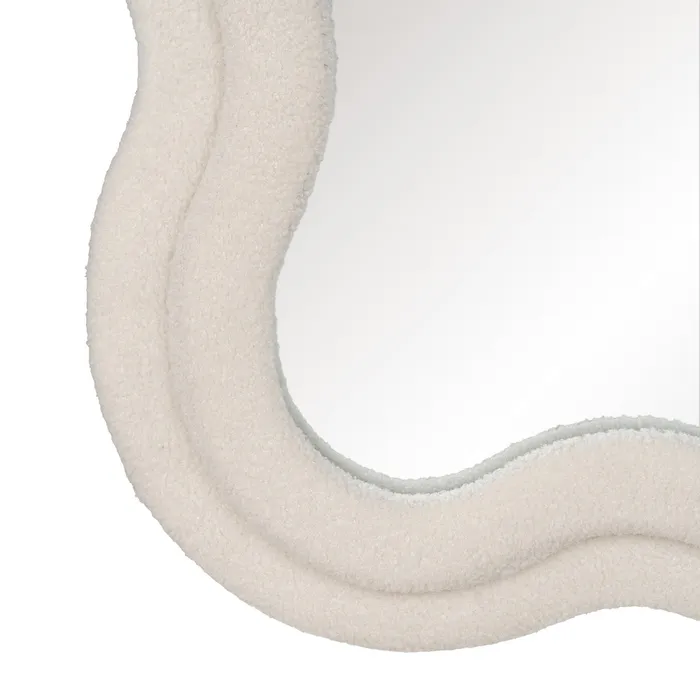 Miroir Ondulé Tissu bouclé blanc – Image 4