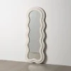 Miroir Ondulé Tissu bouclé blanc - Thumbnail Image 6