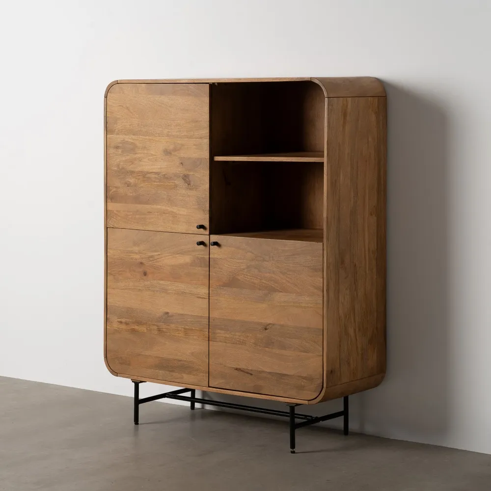 Buffet Armoire Marceau 110cm manguier massif angles arrondis design majdeltier