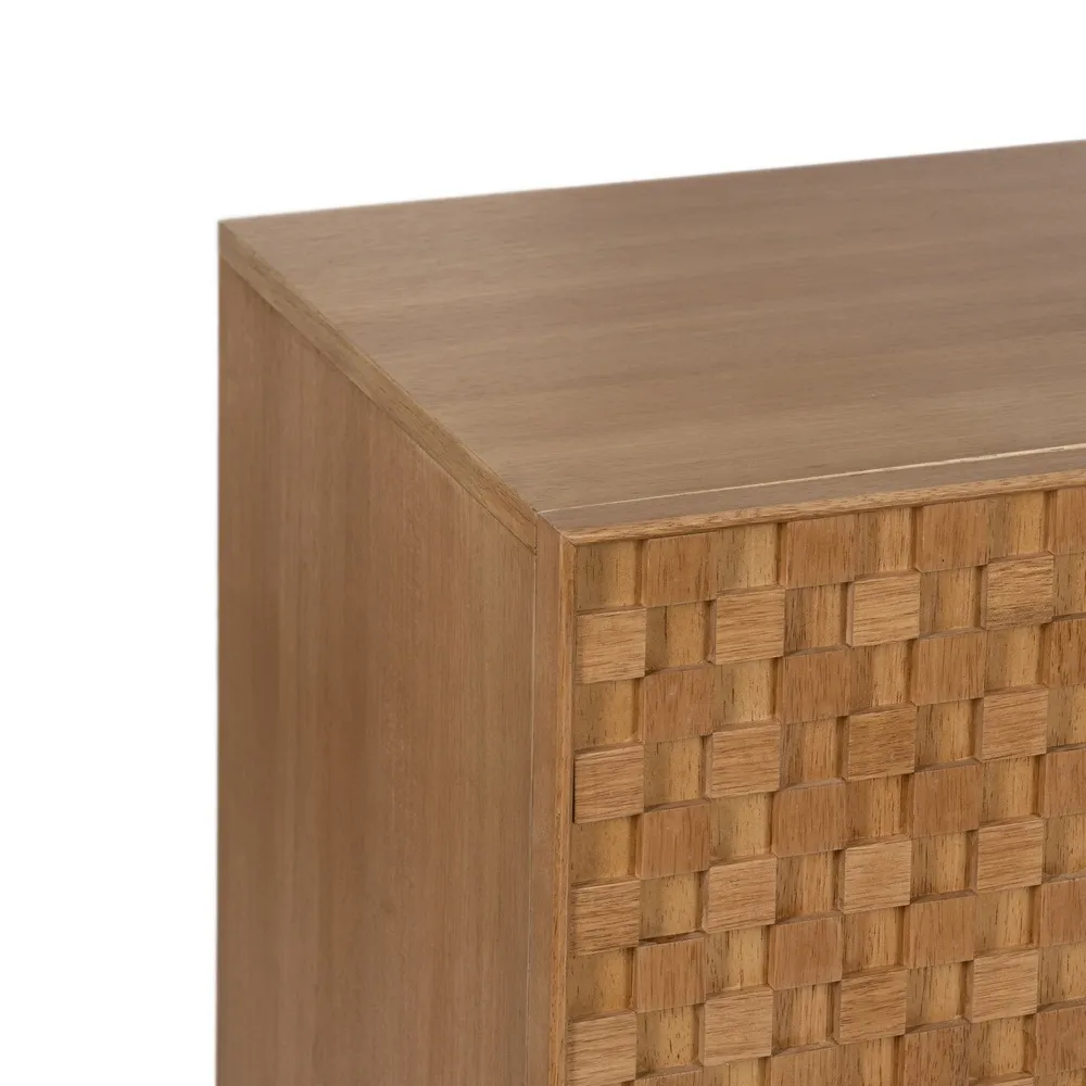 Buffet Marigni design brutaliste damier tiroirs 160cm majdeltier frene 5