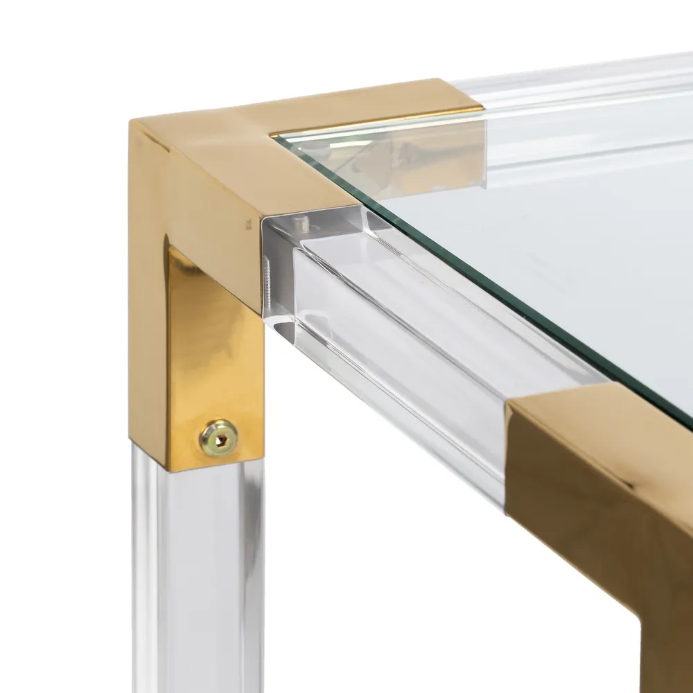 Console Design Verre Plexiglass Et Laiton majdeltier 2