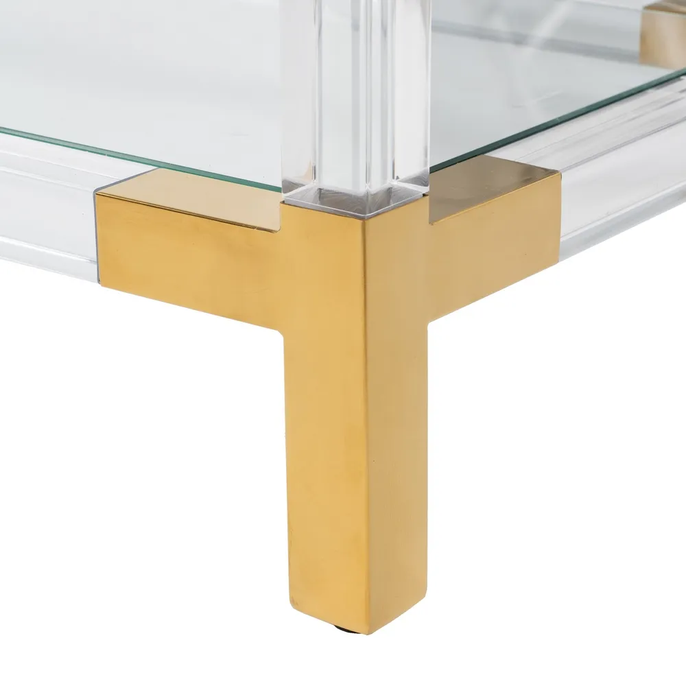 Console Design Verre Plexiglass Et Laiton majdeltier 5