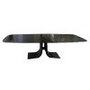 Table Vogue Verre trempe waterglass extensible verre noir effet martele design contemporain