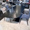 Table Vogue en verre trempe effet martele plateau extensible waterglass 5