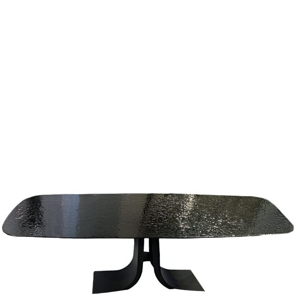 Table Vogue en verre trempé effet martelé