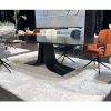 Table Vogue en verre trempe effet martele waterglass 280cm majdeltier