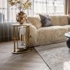 Table dAppoint Sablier Tempus marbre blanc dore elegant original majdeltier