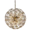 lustre cyntha fleur cristal facettes pissenlit rond
