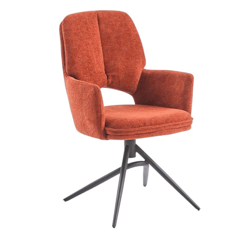 Chaise Pivotante Viktor Avec Accoudoirs orange brique 3